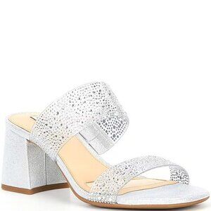 Alex Marie Austyn Two Rhinestone Clear Banded Dress Sandals